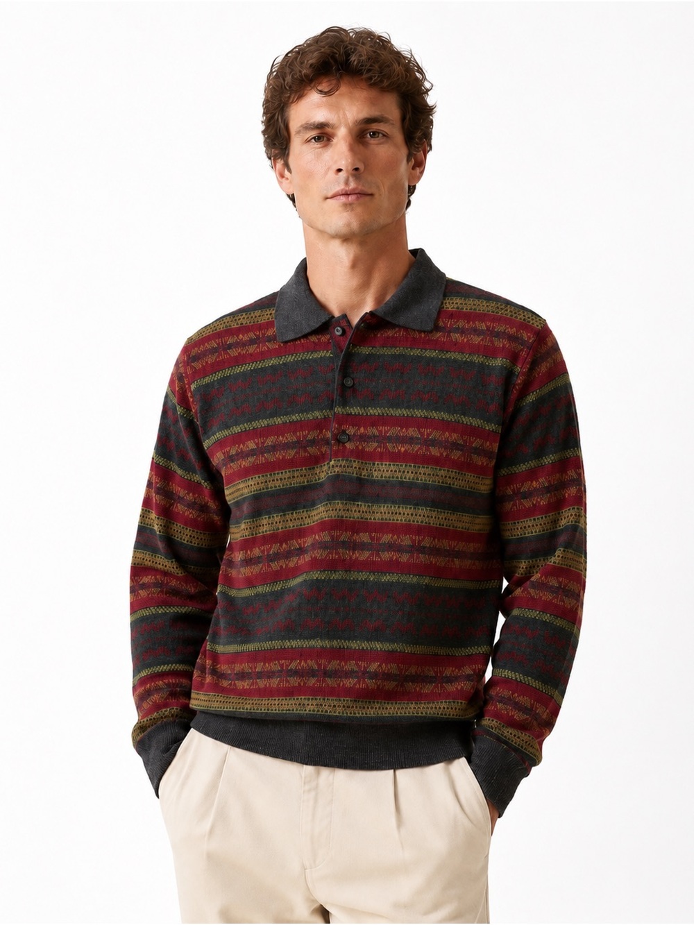 Christian Dior Monsieur Wool Knit Polo Sweater Italy 48 M